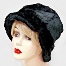 Elegant Sassy Jet Black Faux Fur Winter Bucket Fashion Hat  eb-01423990